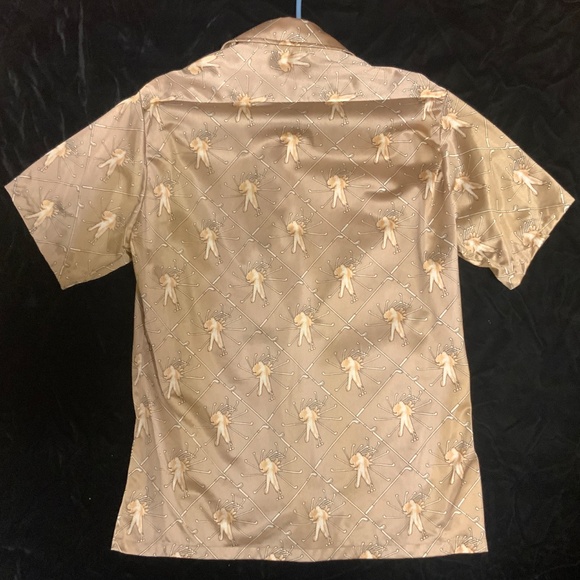 Swinging Golfer shiny 1970s nylon shirt Mens Large - Picture 3 of 5